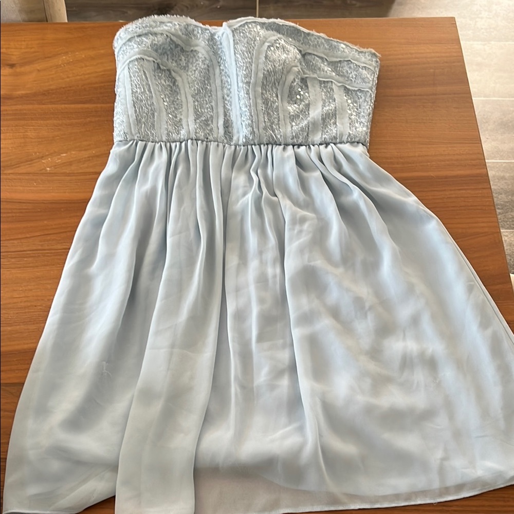 Strapless Light Blue Dress